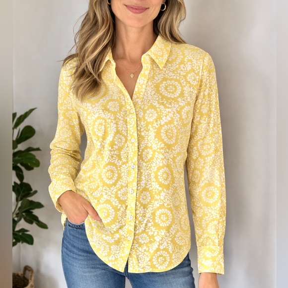Talbots Tops - Talbots Floral Long Sleeve Button Down Top Size XL